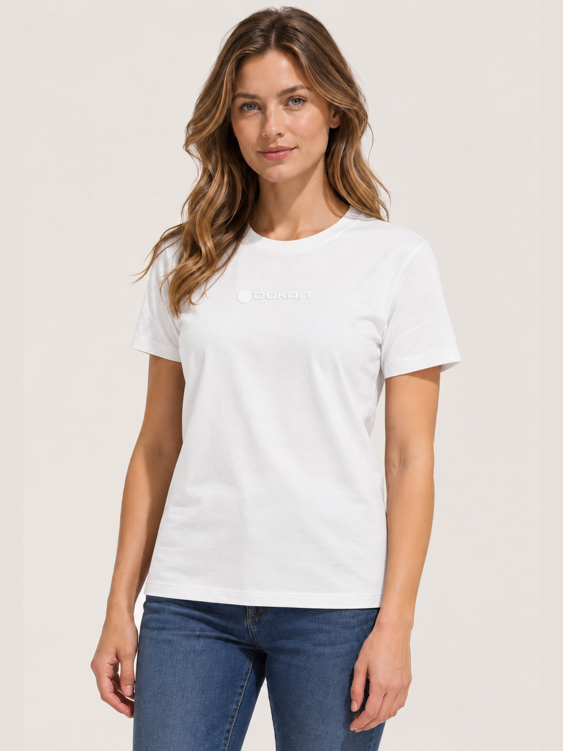 Dokan Premium T Damen – Weiß mit weißem Logo
