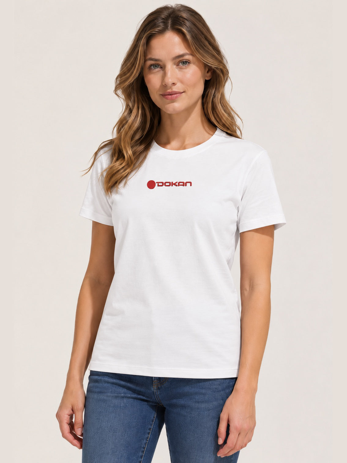 Dokan Premium T Damen – Weiß mit rotem Logo