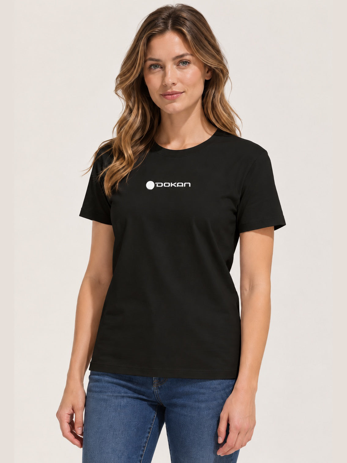 Dokan Premium T Damen – Schwarz mit weißem Logo