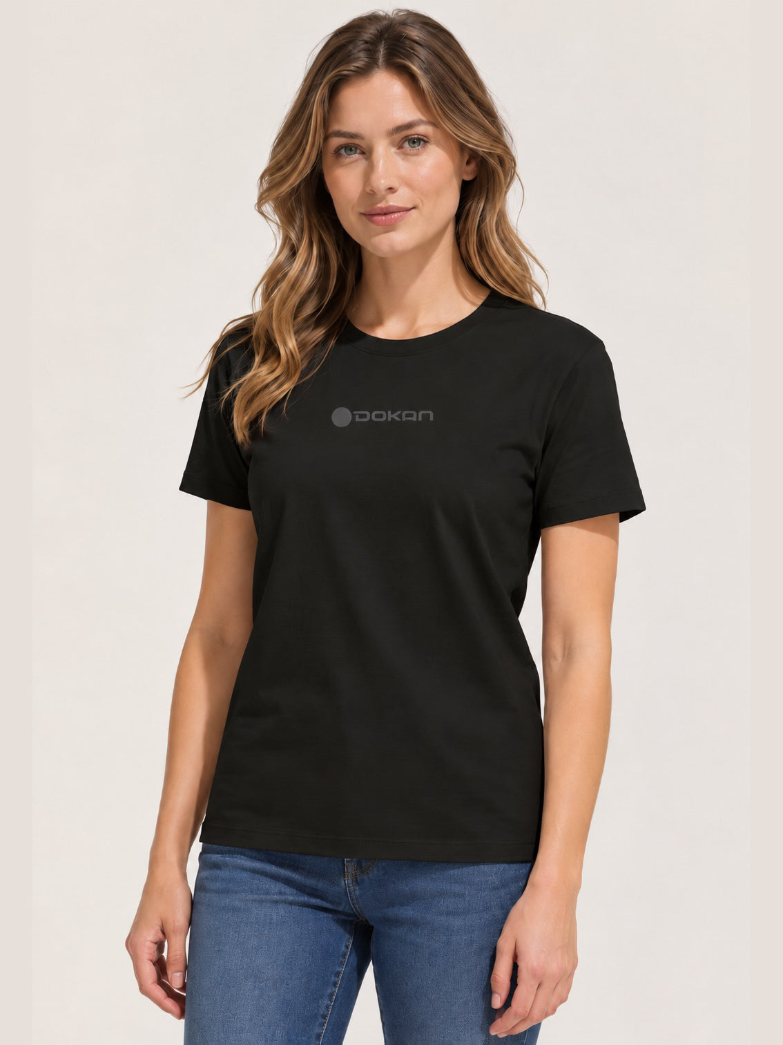 Dokan Premium T Damen – Schwarz mit schwarzem Logo